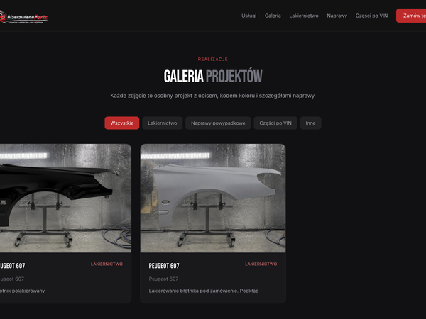 Sekcja galerii dla naprawioneparts.pl